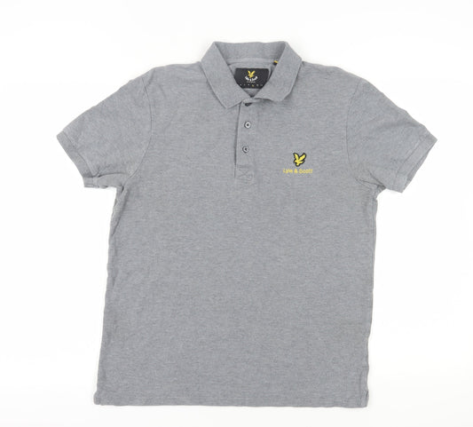 Lyle & Scott Men's Grey Cotton Polo Shirt L