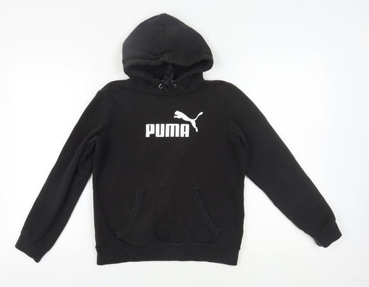Puma Black Unisex Hoodie - Size 10, Logo Hoodie