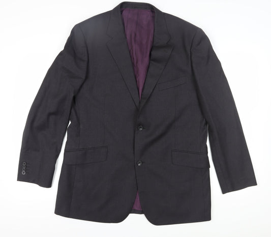 T.M. Lewin Men's Grey Wool Blazer Size 44R Formal