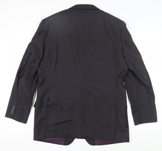 T.M. Lewin Men's Grey Wool Blazer Size 44R Formal