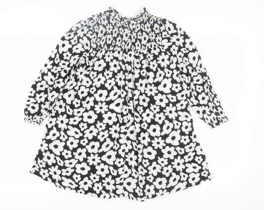 Marks and Spencer Girls' Black Floral Dress, 8-9 Years