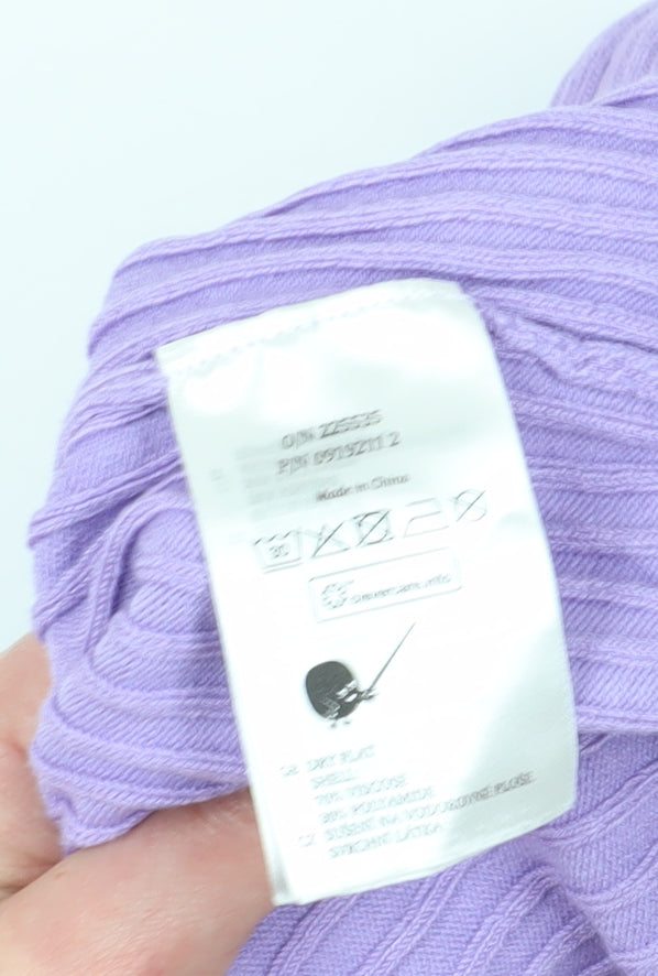 Monki Women's Purple Cropped Knit Blouse M