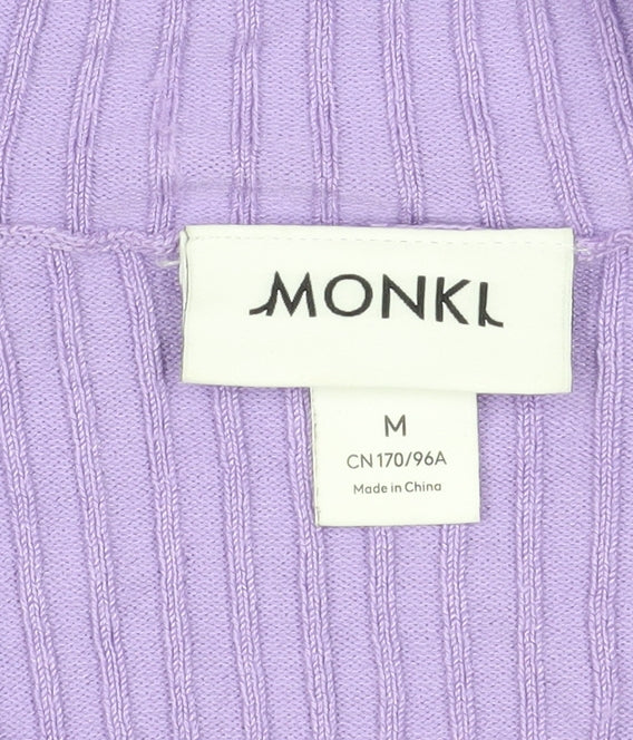 Monki Women's Purple Cropped Knit Blouse M