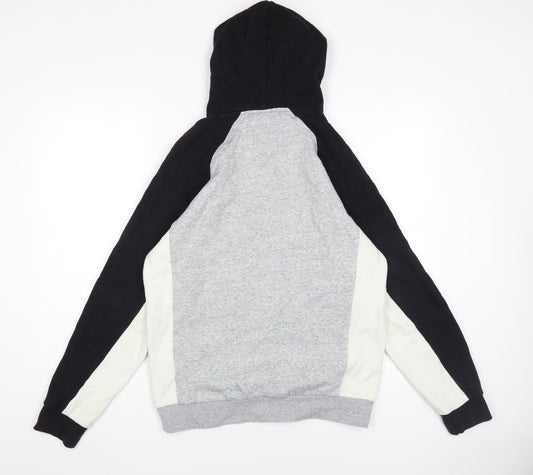 Champion Men's Grey Black Hoodie Medium Pullover