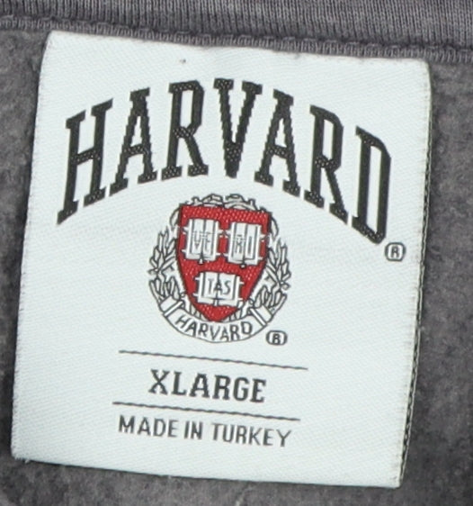 Harvard Unisex Grey XL Pullover Hoodie