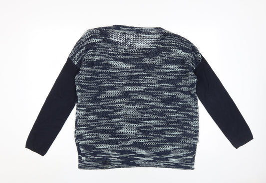 Womens UK 12 Regular Karen Millen Blue Pullover Open-Knit