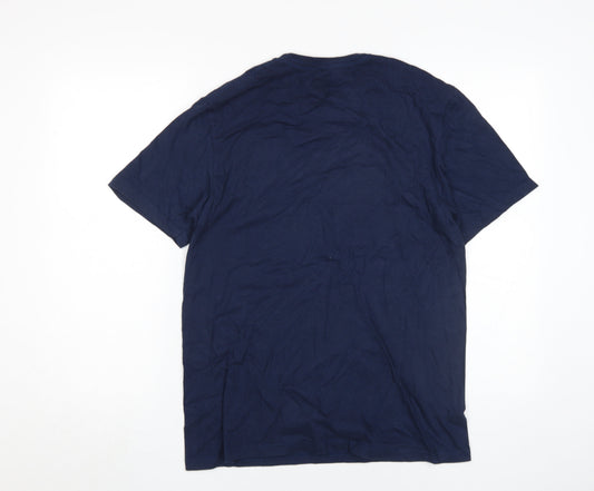 Forest Men's Blue Graphic Print T-Shirt Medium