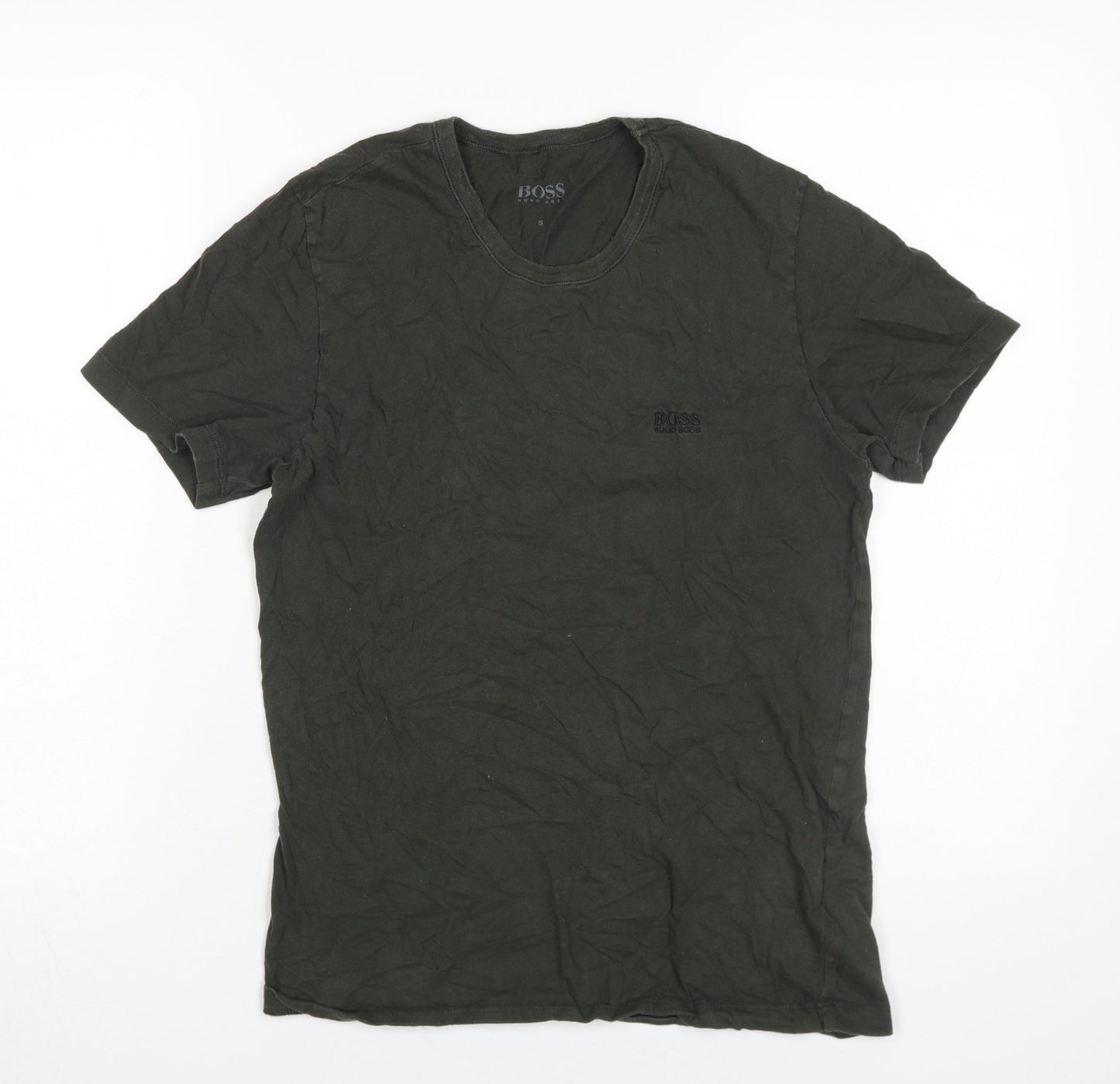 Hugo Boss Men's Green Cotton Crew Neck T-Shirt, S