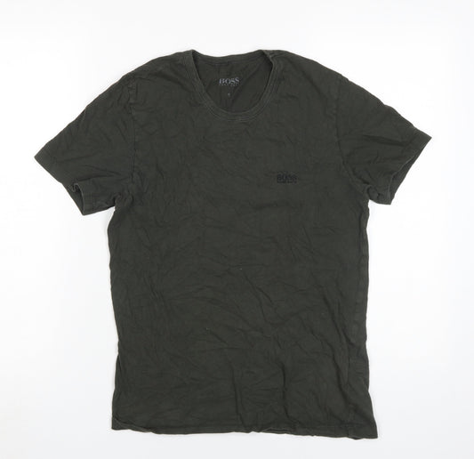 Hugo Boss Men's Green Cotton Crew Neck T-Shirt, S