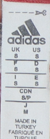 Adidas Unisex Red Basic T-Shirt, S, Casual Crew Neck