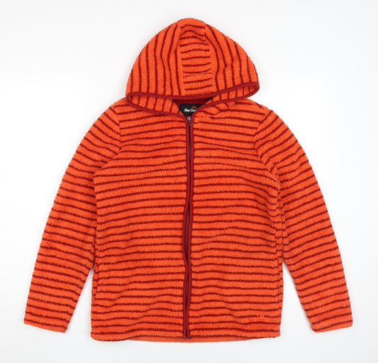 Peter Storm Girls Orange Striped Hooded Jacket 13 Years