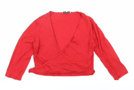 Laura Ashley Women's Red Wrap Jumper, Size 14, Long Sleeve