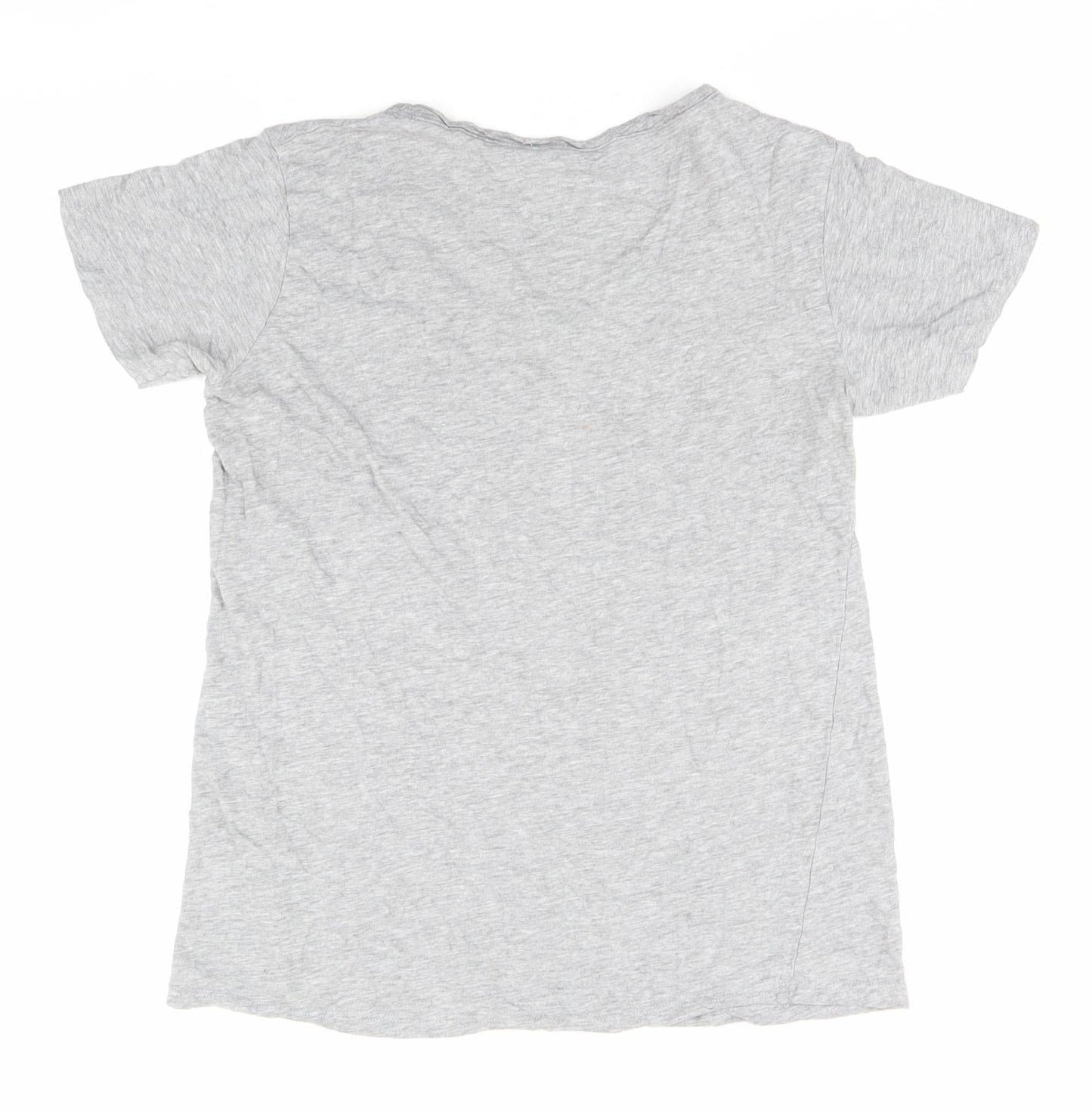 Pull & Bear Women's Grey Basic T-Shirt S