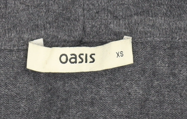 Oasis Women Grey Knit Long Sleeve Cowl Neck Dress XS