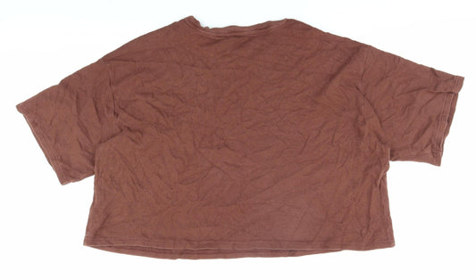 Womens UK Size 24 Wednesday's Girl Brown 100% Cotton T-Shirt