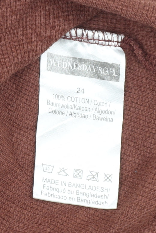 Wednesday's Girl Women Brown Relaxed Basic T-Shirt