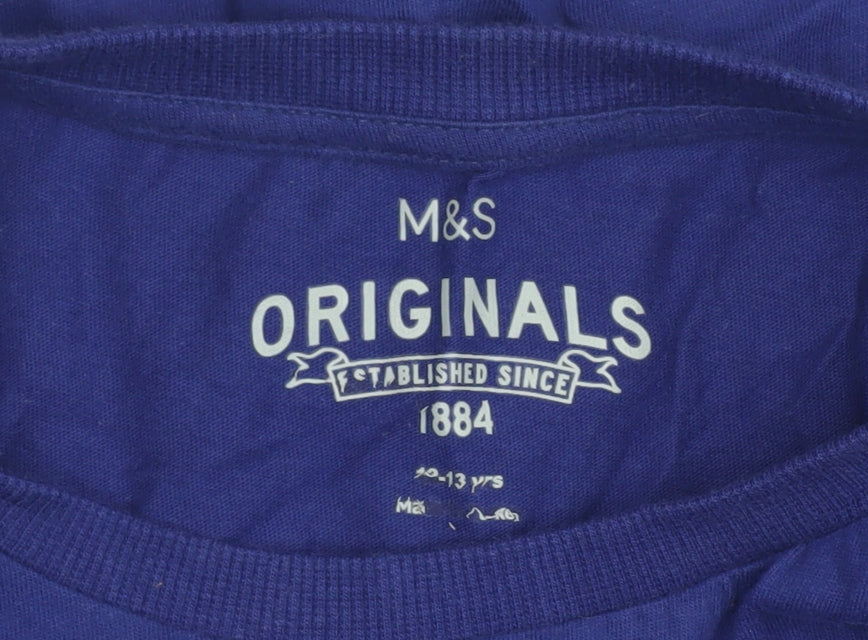 Additional view of Marks & Spencer girls’ blue graphic t-shirt 12-13 years