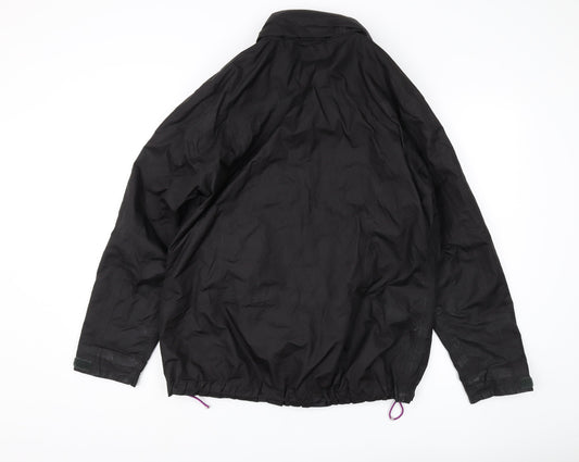 Crane Women's Black Mid-Length Rain Coat - Large