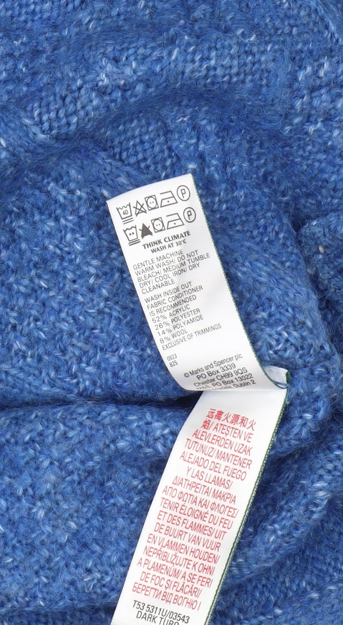 Marks and Spencer Women's Blue Medium Pullover Jumper