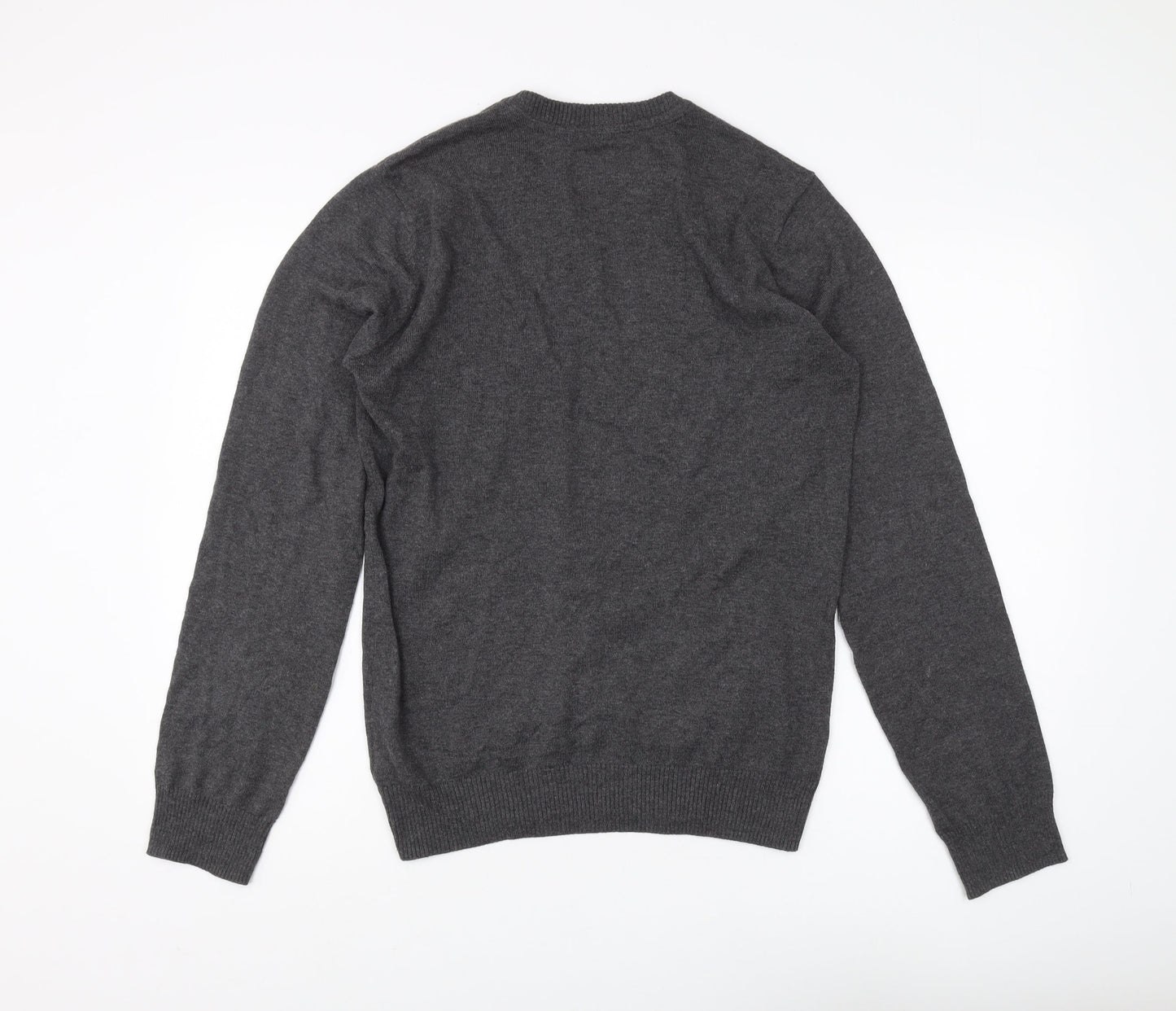 Aeropostale Men's Grey V-Neck Pullover Jumper S