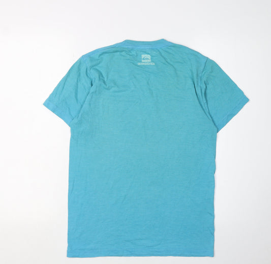 Quiksilver Men's Blue Graphic Print T-Shirt Small
