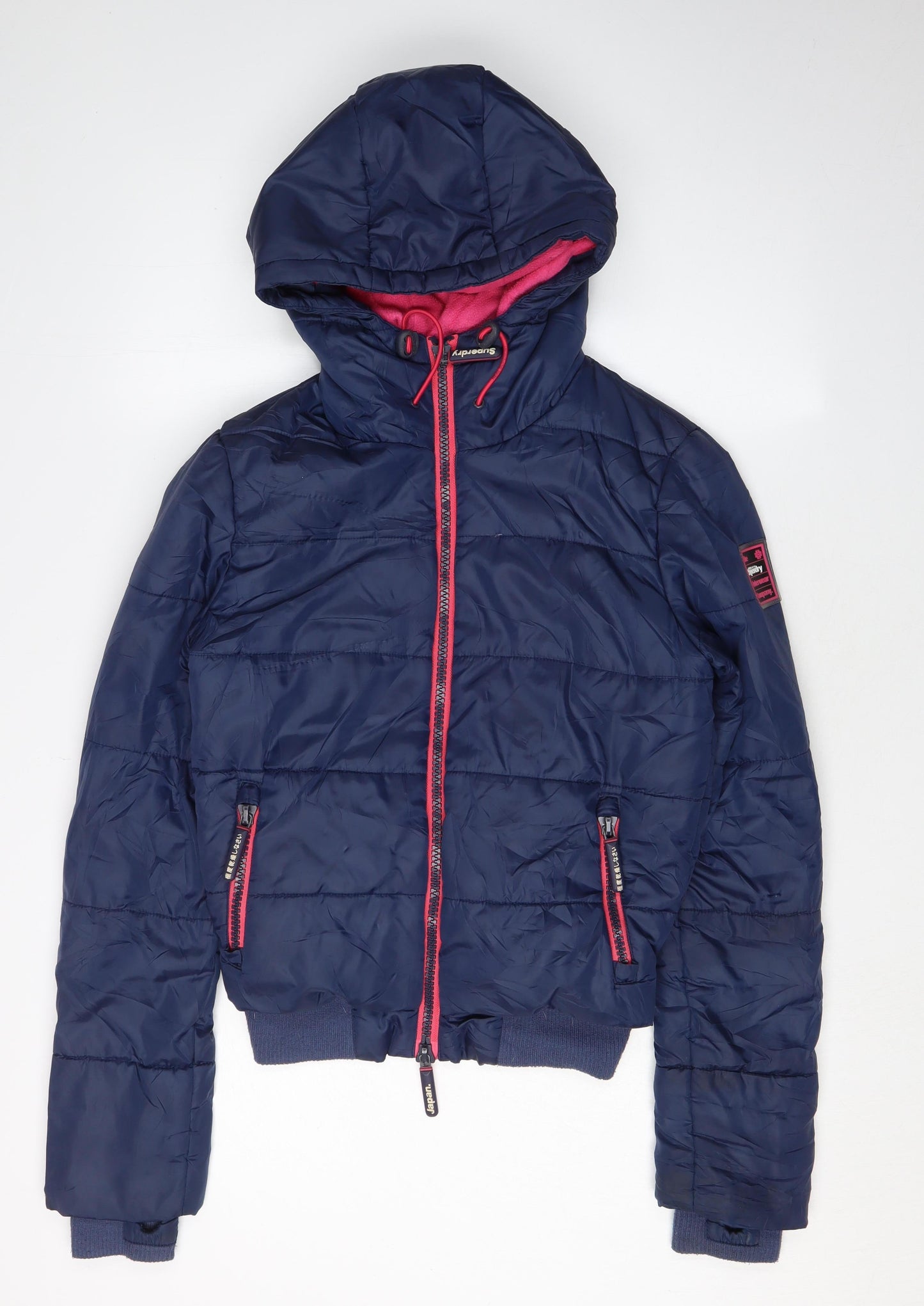 Superdry Women's Blue Hooded Puffer Jacket XS