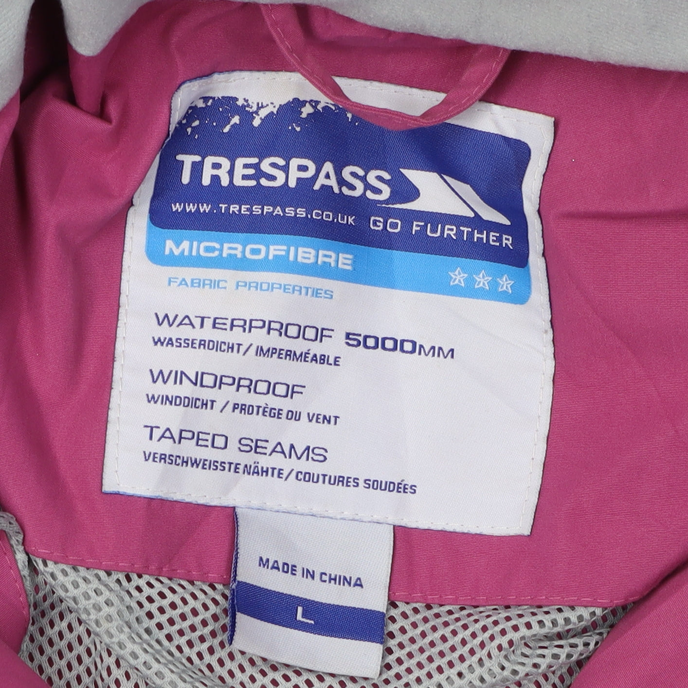 Trespass Womens Pink Waterproof Jacket L