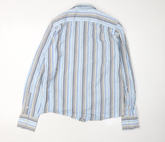 Unisex Adultss UK Size Medium Nicholas Deakins Blue Cotton Button-Up