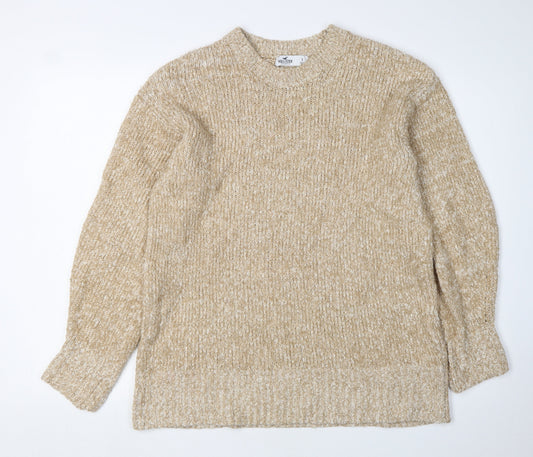 Hollister Women's Beige Crew Neck Pullover Jumper S