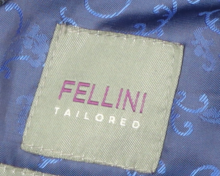 Fellini Men's Blue Plaid Blazer 40 Long