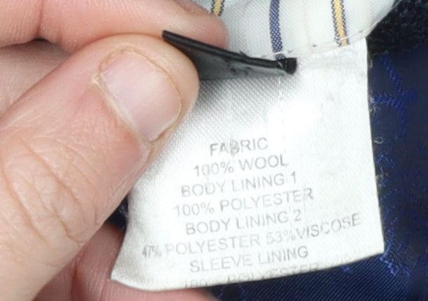 Fellini Men's Blue Plaid Blazer 40 Long