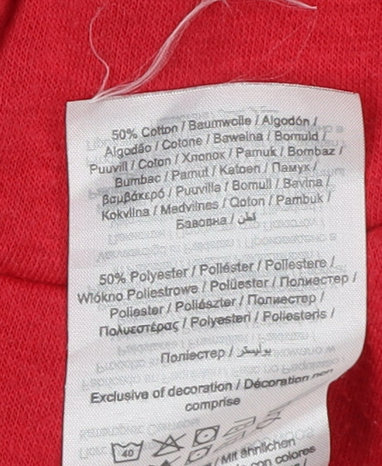 Jack & Jones Men's Red Hoodie M - Graphic Logo Pullover