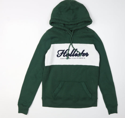 Hollister Men’s Green XS Pullover Hoodie with Logo