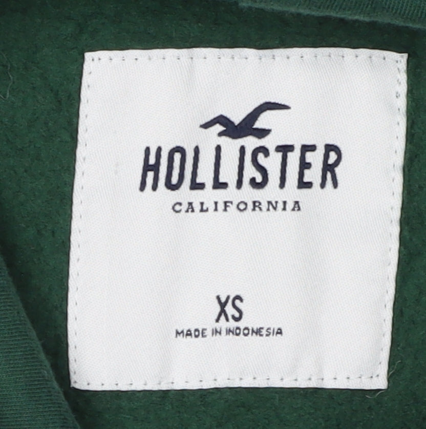 Hollister Men’s Green XS Pullover Hoodie with Logo