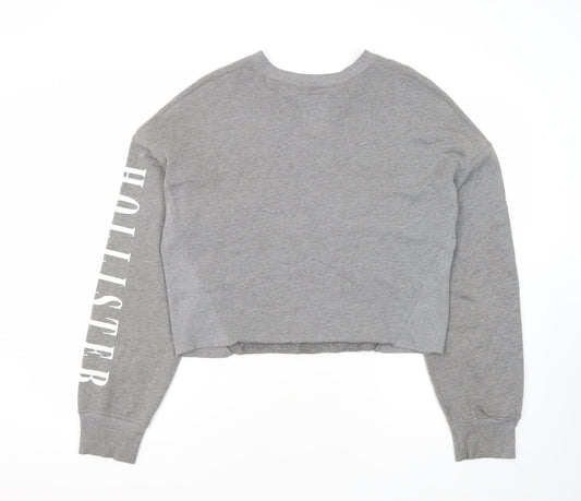 Womens UK M Regular Hollister Grey Pullover Sweatshirt