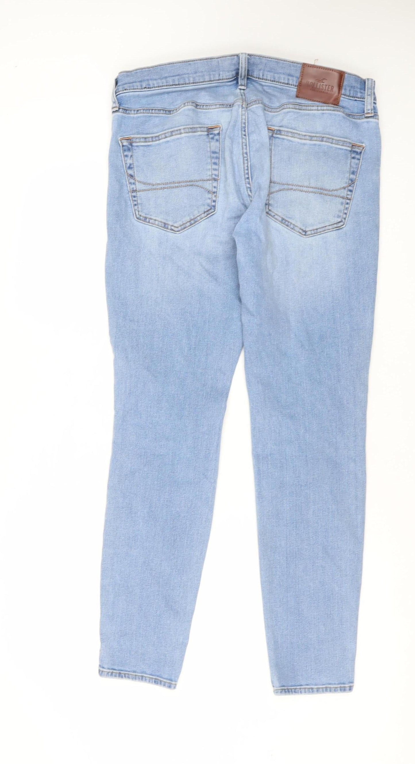 Hollister Men's Blue Skinny Jeans, Size 34, Distressed