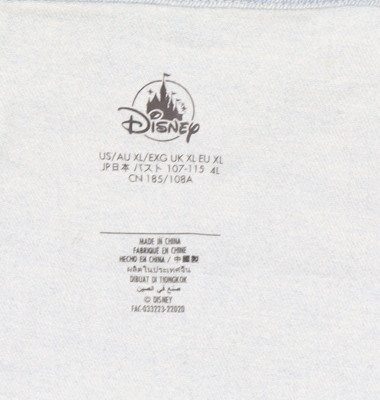 Disney Women's Blue Cartoon Embroidered XL Cropped Jacket