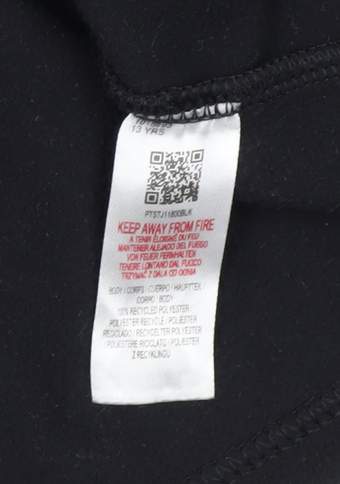 Brand and care label for Peter Storm boys’ black 1/2 zip sweatshirt - 13 years