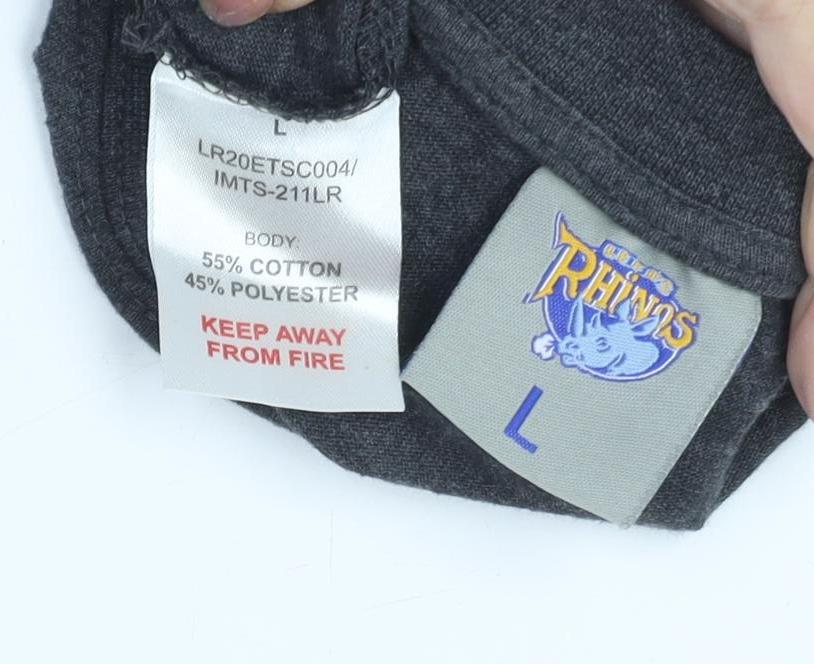 Leeds Rhinos Men's Grey L Cotton Blend T-Shirt
