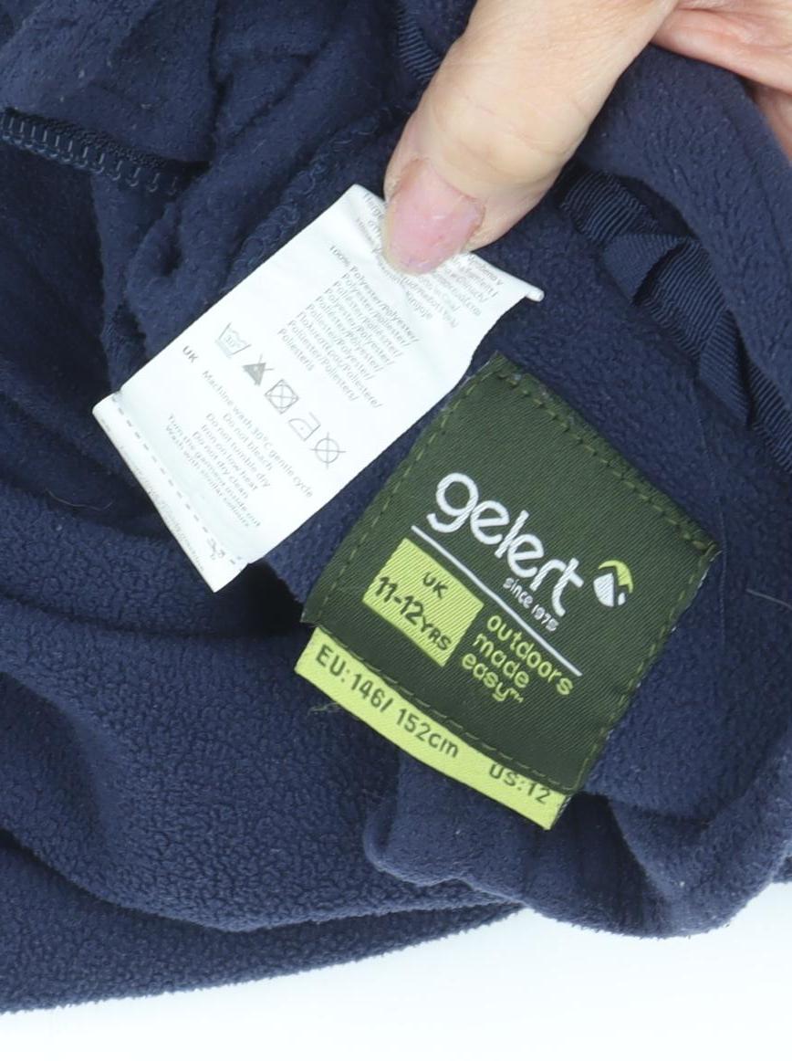 Close-up detail of Gelert girls’ blue fleece jacket 11-12 years