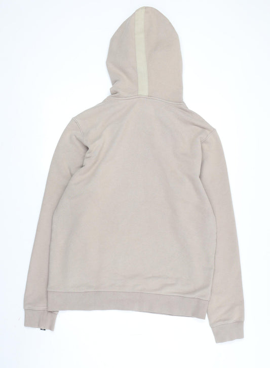 Puma Men's Beige Pullover Hoodie - S, Logo Accent