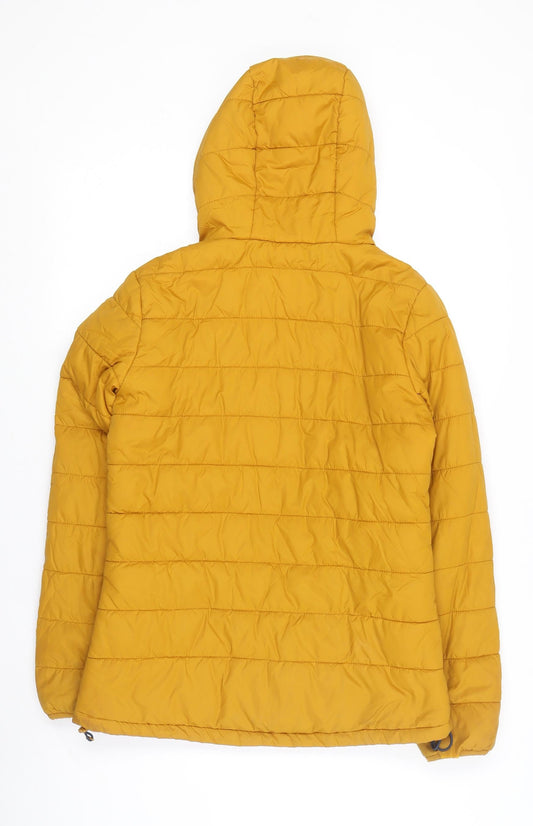 Peter Storm Women's Yellow Puffer Jacket M Hooded Outdoor