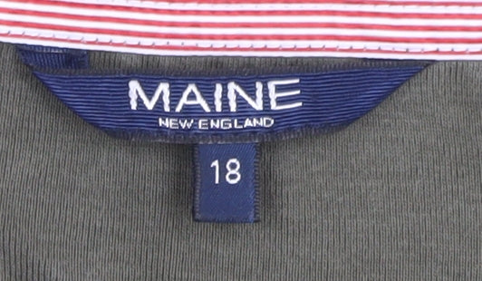 Maine New England Women's Green V-Neck Jersey T-Shirt