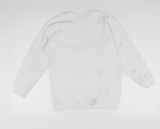Disney Boys White Large Christmas Pullover Sweatshirt
