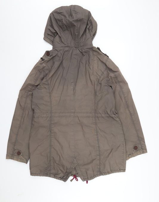 Mantaray Women's Brown Parka Jacket Size 14 Hooded