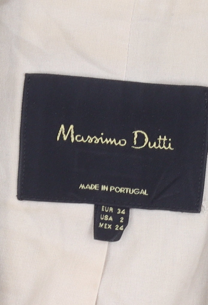 Massimo Dutti Women's Beige Blazer Size 6 Single-Breasted