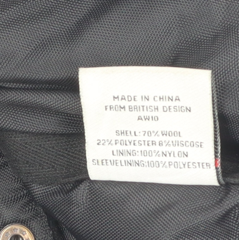 Superdry Men's Black Pea Coat in Size S