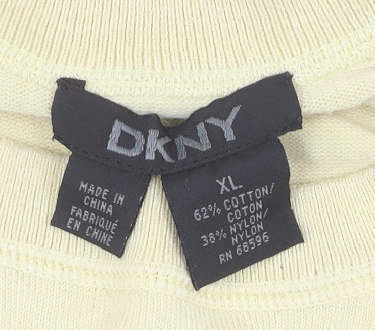 DKNY Beige Women's XL Pullover Sweatshirt Knit
