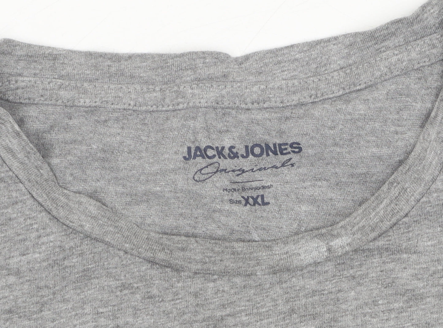 Jack & Jones Men's Grey 2XL Graphic Print Crew Neck T-Shirt