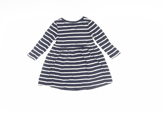 Gap Unisex Baby Blue Striped Fit & Flare Dress, Size 18-24 Months